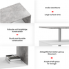 MIADOMODO® Couchtisch - 90x50 cm, mit Stauraum, Modern, Eckig, Asymmetrisch, Leicht, Lang, Niedrig, Weiß mit Betonoptik - Wohnzimmertisch, Sofatisch, Kaffeetisch, Beistelltisch Bild 4