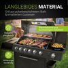 JUSKYS® Gasgrill Tennessee 6+1 – Grillwagen mit 6 Edelstahlbrennern, Seitenkocher, Gusseisenrosten, Glasdeckel mit Thermometer, LED-Knöpfen & Abdeckung Bild 5
