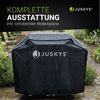 JUSKYS® Gasgrill Tennessee 6+1 – Grillwagen mit 6 Edelstahlbrennern, Seitenkocher, Gusseisenrosten, Glasdeckel mit Thermometer, LED-Knöpfen & Abdeckung Bild 4