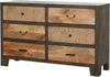 Sideboard ERIK - Mangoholz Mehrfarbig 84 x 40 x 135 cm | Schrank Flur Schlafzimmer Kommode Bild 5