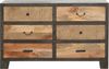 Sideboard ERIK - Mangoholz Mehrfarbig 84 x 40 x 135 cm | Schrank Flur Schlafzimmer Kommode Bild 4