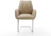 Freischwinger Zoa-Flex Mikrofaser Beige Vintage Freischwinger flach Edelstahl Taschenfederkern Bild 2