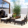 COSTWAY Balkonset Rattan, (5tlg), Akazienholzplatte, mit Kissen, bis 160kg Bild 5