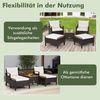 COSTWAY Balkonset Rattan, (5tlg), Akazienholzplatte, mit Kissen, bis 160kg Bild 2