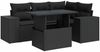 vidaXL 5-tlg. Garten-Sofagarnitur mit Kissen Schwarz Poly Rattan 3326786 Bild 2