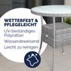 CASARIA® Polyrattan Balkontisch Beistelltisch Rund Ø 60cm Grau Bild 2