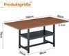 Esstisch 160x90x76 cm im Industriedesign mit Ablageregal, nussbaumfarbener Holzmaserung und schwarzen Metallbeinen Bild 5