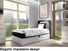 MEBLINI Kinderbett mit Bettkasten GARETH 1 90x200 Rechts – H3/Schwarz Samt Gepolstert Einzelbett mit Matratze - Polsterbett mit Stauraum - Bett mit Kopfteil – Stauraumbett Bild 2