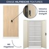 MegaDeal 4x Aktenschrank abschließbar JAN - 5 Ebenen verstellbar, Flügeltüren | Metallschrank Werkstatt Mehrzweckschrank Büroschrank aus Stahl Werkzeugschrank, 195x90x40cm Weiß-Sonoma Eiche Bild 5