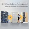 MegaDeal 4x Aktenschrank abschließbar JAN - 5 Ebenen verstellbar, Flügeltüren | Metallschrank Werkstatt Mehrzweckschrank Büroschrank aus Stahl Werkzeugschrank, 195x90x40cm Weiß-Sonoma Eiche Bild 3