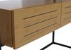 Konsolentisch HWC-P46, Telefontisch Beistelltisch Ablagetisch, Schublade Metall MDF Melamin 80x120x40cm ~ Bambus-Optik Bild 4