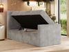 Bett mit Matratze, Boxspringbhett TILIANO DUO 90, Einzelbett 90 x 200 cm, Multipocket-Matratze 7-Zonen-Taschenfederkern - Hellgrau Cordstoff - H4 - Links - Topper T25 Bild 3
