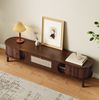 TV-Schrank mit Rattan-Schubladen & Massivholztüren, 170x39,5x38 cm, Natur Bild 4