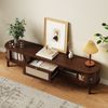 TV-Schrank mit Rattan-Schubladen & Massivholztüren, 170x39,5x38 cm, Natur Bild 5