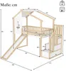 Hochbett mit Rutsche und Lattenrost, 90x200 cm, Kinderbett mit Rausfallschutz und Treppe, Spielbett, Kiefer Bild 5