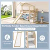 Hochbett mit Rutsche und Lattenrost, 90x200 cm, Kinderbett mit Rausfallschutz und Treppe, Spielbett, Kiefer Bild 4