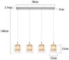 Nettlife Pendelleuchte Esszimmer Kristall Glas G9 Modern Hängeleuchte 120CM, Höhenverstellbar, LED wechselbar, Esstischlampe für Schlafzimmer Esszimmer Bar Bild 2