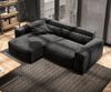 Ecksofa Sirpio 230x155 cm Mikrofaser Schwarz Recamiere variabel Bild 4