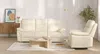 Vente-unique - Relaxsofa 3-Sitzer - Büffelleder - Elfenbein - PAKITA Bild 1