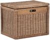 Krines Home Aufbewahrungskorb Hoher Korb mit Deckel Rattan geflochten Regalkorb Aufbewahrungsbox Bild 1