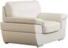Vente-unique - THIBAULT Sofa and armchair set Leder Weiß - B 93 cm x H 87 cm x L 115 cm168 cm210 cm Bild 3