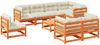 vidaXL 9-tlg. Garten-Sofagarnitur mit Kissen Wachsbraun Kiefernholz 3299513 Bild 2