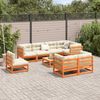 vidaXL 9-tlg. Garten-Sofagarnitur mit Kissen Wachsbraun Kiefernholz 3299513 Bild 3