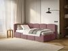 Selsey 'Cloudy' Jugendbett 120x200, Kopfteil links, Matratze & Bettkasten, Samt Rosa Bild 3