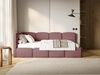 Selsey 'Cloudy' Jugendbett 120x200, Kopfteil links, Matratze & Bettkasten, Samt Rosa Bild 2