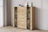 Home affaire Highboard Caro, modernes Design mit Glaseinsätzen, Breite 120 cm (1 St), grifflose Fronten mit Push-to-Open, höhenverstellbare Einlegeböden Bild 4