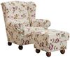 Monarch Hocker Flachgewebe Weiß Buche Nussbaumfarben Bild 4