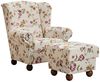 Monarch Hocker Flachgewebe Weiß Buche Nussbaumfarben Bild 5