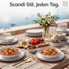 PURE LIVING INTERIOR DESIGN Geschirr-Set Pure Living »Scandi« (48-tlg), 12 Personen, Porzellan weiß, 12 Personen, Porzellan, Zeitloses skandinavisches Design, Eleganter schwarzer Rand, Minimalis… Bild 2