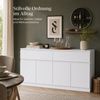 FUFU&GAGA Sideboard Weiß PET Hochglanz LED Kommode grifflos 120 / 155 cm Bild 4