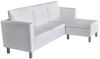 vidaXL Modulsofa 3-Sitzer Kunstleder Weiß 241980 Bild 3