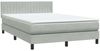 vidaXL Boxspringbett mit Matratze Hellgrau 160x220 cm Samt 3316455 Bild 2