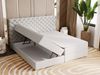 GRAINGOLD Bergamo Bett 140x200, Boxspringbett mit Bettkasten und Lattenrost, Velour-Stoff, Grau Bild 5