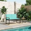 vidaXL Bank Outdoor Schwarz und Türkis 107 x 61 x 80 cm Poly-Rattan 42025341 Bild 3