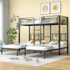 Bett 90x200 cm Dreifach-Etagenbett aus Metall mit Leiter und Fallschutz, ohne Matratze Bild 2