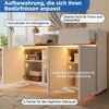 Merax Sideboard Weiß mit LED 140x40x85 cm, Kommode mit 2 Schubladen und 3 Türen, Schrank mit verstellbaren Einlegeböden, moderner Wohnzimmerschrank Flur Küchenschrank Bild 5