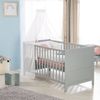 roba Gitterbettt 70 x 140 - 3-fach höhenverstellbar - 3 Schlupfsprossen - Babybett umbaubar - Holz taupe Bild 2