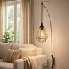 LED Pendelleuchte, Metallgeflecht schwarz, L 200 cm Bild 3