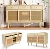Sideboard 120x40x78 cm mit 3 Schubladen und Rattangriff – Elegantes Design in Eiche Bild 5