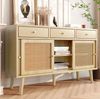 Sideboard 120x40x78 cm mit 3 Schubladen und Rattangriff – Elegantes Design in Eiche Bild 3