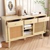 Sideboard 120x40x78 cm mit 3 Schubladen und Rattangriff – Elegantes Design in Eiche Bild 4
