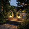 LED Solarleuchte, bronze gold, oval, H 27,5 cm Bild 3
