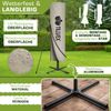 tillvex Sonnenschirm Taupe Ø 300 cm Ampelschirm Gartenschirm Marktschirm Kurbel Balkon Alu Neigbar Bild 4