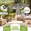tillvex Sonnenschirm Taupe Ø 300 cm Ampelschirm Gartenschirm Marktschirm Kurbel Balkon Alu Neigbar Bild 3