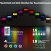 Nachttisch mit LED-Lichtern & Ladestation Nachtschrank mit 2 Schubladen & offenem Ablagefach Beistelltisch Rustikal Braun 45 x 35 x 60 cm Bild 4