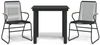 vidaXL 3-tlg. Garten-Essgruppe Schwarz PVC Rattan 3099209 Bild 2